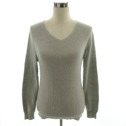 【中古】スープ SOUP ニット 長袖 Vネック シンプル ラメ グレー 11 レディース 【ベクトル 古着】 220..