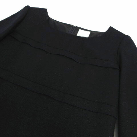 【中古】マトリーチェ バイ ヴォイスメール matrice by VOICEMAIL ワンピース ひざ丈 七分袖 ラメ ネイビー 紺 38 レディース 【ベクトル 古着】 220401