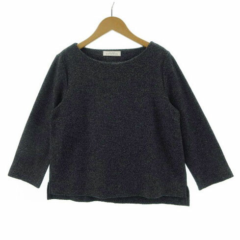 Boat Neck - 【中古】グリーンレーベルリラクシング ユナイテッドアローズ green label relaxing ニット 長袖 ボートネック 裾スリット ミックス糸 ネイビー 紺 ホワイト 白 レディース 【ベクトル 古着】 220510