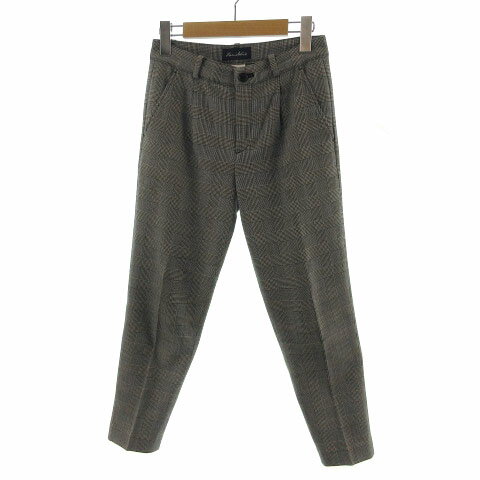 フレームワーク Framework パンツ スリム グレンチェック ブラック 黒 ホワイト 白 34 レディース  220517