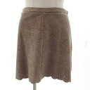 【中古】ビーシービージーマックスアズリア BCBGMAXAZRIA スカート ミニ フレア パンチング スエード調 ブラウン 茶 XXS レディース 【ベクトル 古着】 220908(4)