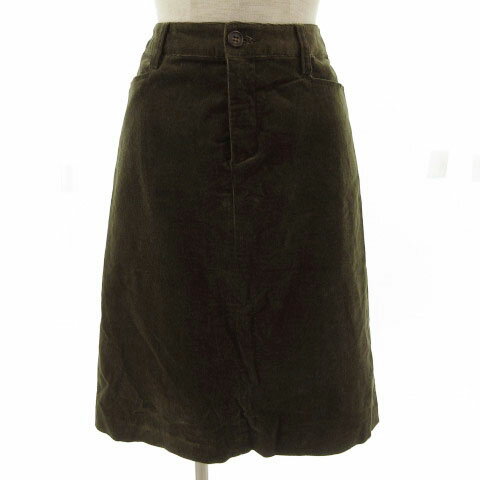 【中古】ロペピクニック ROPE Picnic スカート 台形 ひざ丈 コーデュロイ カーキ 緑系 38 レディース 【ベクトル 古着】 220613