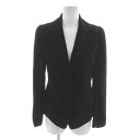 【中古】ヒロココシノ HIROKO KOSHINO ジャケット ベロア 丸襟テーラードカラー シングル 1B 日本製 ブラック 黒 9 レディース 【ベクトル 古着】 220926