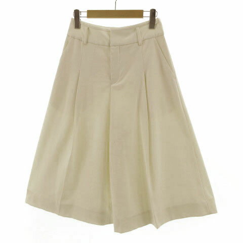 Nylon, Rayon, Polyester - 【中古】アダムエロペ Adam et Rope' パンツ ガウチョパンツ ワイドパンツ タック シンプル アイボリー 36 レディース 【ベクトル 古着】 220704