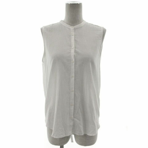 【中古】ザラ ベーシック ZARA BASIC シャツ ノースリーブ 透け感 格子柄 バックリボン ホワイト 白 M レディース 【ベクトル 古着】 220703ブランドザラ ベーシック ZARA BASIC表記サイズEUR/USA：M M...