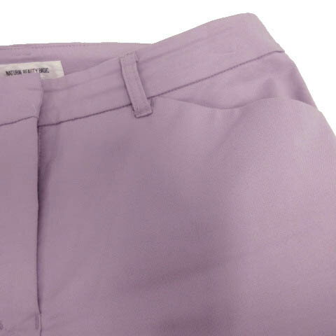 【中古】ナチュラルビューティーベーシック NATURAL BEAUTY BASIC パンツ テーパード ストレッチ コットン混 パープル系 ラベンダー M レディース 【ベクトル 古着】 230324