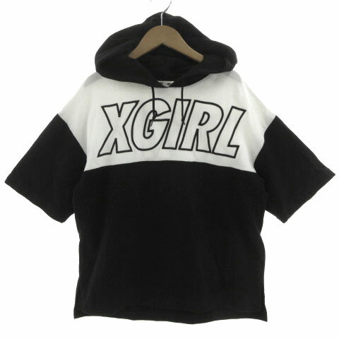 【中古】エックスガール x-girl BI-COLORS SHOODEDTOP カラー切替パーカー 05181305 ロゴ 五分袖 コットン 配色 ブラック 黒 ホワイト 白 1 レディース 【ベクトル 古着】 240819 【中古】エックスガール x-girl BI-COLORS SHOODEDTOP カラー切替パーカー 05181305 ロゴ 五分袖 コットン 配色 ブラック 黒 ホワイト 白 1 レディース 【ベクトル 古着】 240819