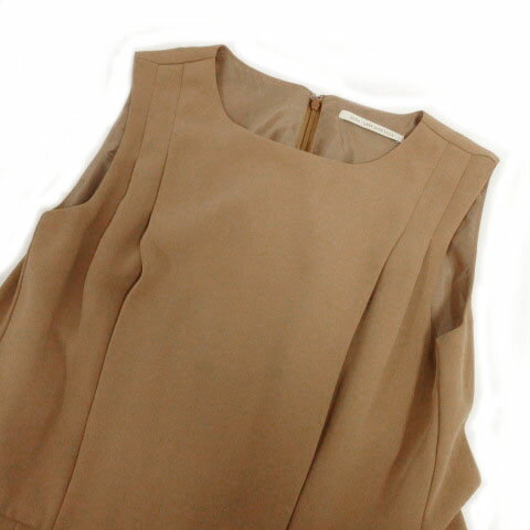 【中古】レディラックルカ LADY LUCK LUCA オールインワン ノースリーブ ワイドパンツ 日本製 ベージュ系 ベージュブラウン レディース 【ベクトル 古着】 230214