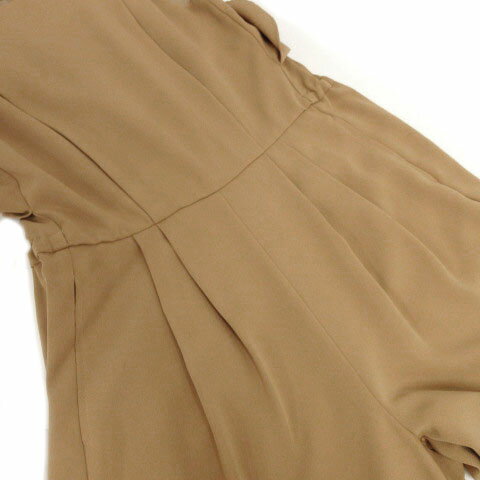 【中古】レディラックルカ LADY LUCK LUCA オールインワン ノースリーブ ワイドパンツ 日本製 ベージュ系 ベージュブラウン レディース 【ベクトル 古着】 230214