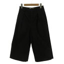 【中古】B&Y ユナイテッドアローズ BEAUTY&YOUTH ビューティー&ユース パンツ ガウチョ ワイド 日本製 コットン ブラック 黒 S レディース ...
