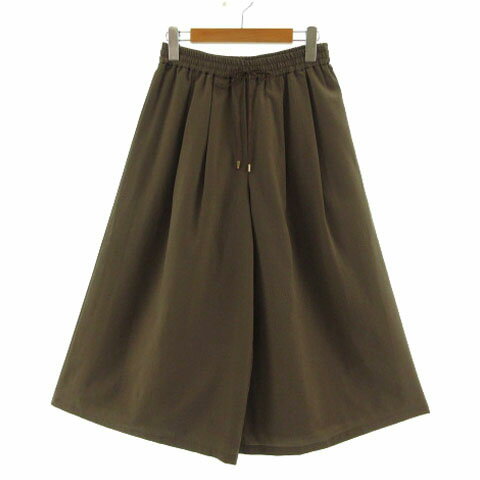【中古】バビロン BABYLONE SALOON パンツ ガウチョパンツ ワイド ウエストゴム カーキ 38 レディース 【ベクトル 古着】 230125