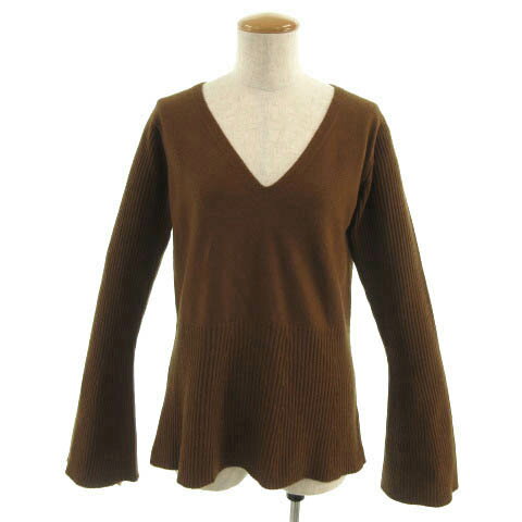 【中古】バッカ BACCA ニット セーター Vネック ベルスリーブ ウール ブラウン 茶 S レディース 【ベクトル 古着】 230523