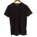 【中古】ハーレー Hurley Tシャツ 半袖 水陸両用 UPF50+ ストレッチ ロゴパターン 総柄 ブラック 黒 ピンク LARGE レディース 【ベクトル...