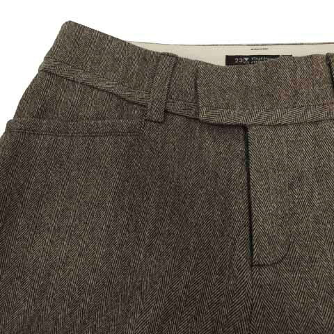 【中古】23区 オンワード樫山 パンツ セミフレア 日本製 カシミヤ混 ヘリンボーン ブラウン 茶 ホワイト 白 34 レディース 【ベクトル 古着】 230814 auc-vector-19414822 ブランド古着の買取販売ベクトル サンプル画像2
