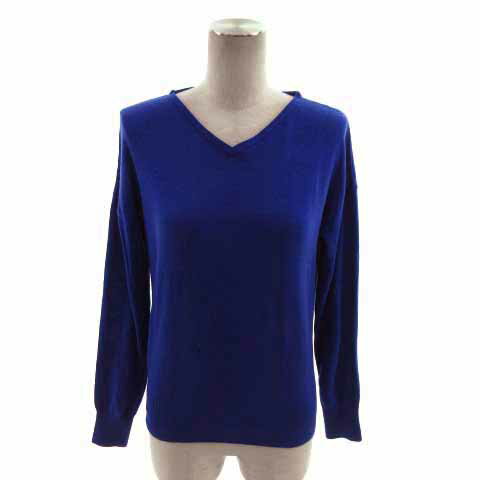 V-Neck - 【中古】イェッカヴェッカ YECCA VECCA ニット セーター Vネック 長袖 ウール混 ブルー系 青系 F レディース 【ベクトル 古着】 230818