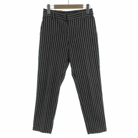 乐天商城 - 【中古】マルティニーク martinique パンツ スリム ウエストゴム ストレッチ 日本製 リネン混 ストライプ ネイビー 紺 ブルー 青 ホワイト 白 2 レディース 【ベクトル 古着】 230914