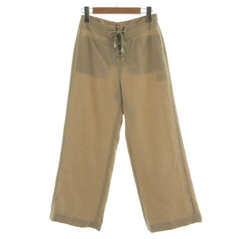 【中古】ビアッジョブルー Viaggio Blu パンツ ストレート ワイド フロントレースアップ 日本製 ブラウン 茶 1 レディース 【ベクトル 古着】 231015ブランドビアッジョブルー Viaggio Blu表記サイズ1（日本サイ...