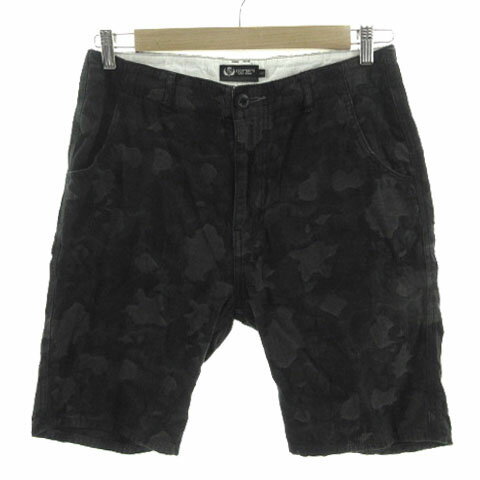 【中古】コルシーニ corsini パンツ ショートパンツ 日本製 コットン カモフラ 迷彩 ブラック 黒 グレー 46 メンズ 【ベクトル 古着】 231108