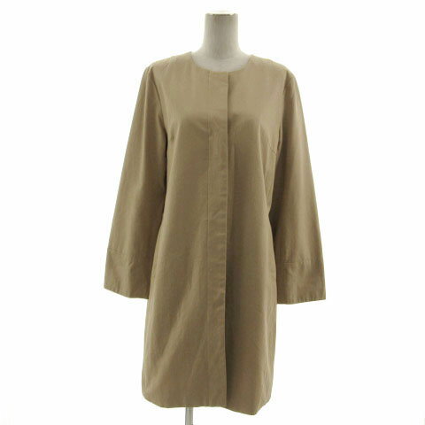 【中古】ハッシュアッシュ HusHusH コート ノーカラー コットン混 ベージュ S レディース 【ベクトル 古着】 231212