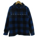 【中古】未使用品 マーブルズ Marbles 9STARS BUFFALO CHECK CPO JACKET バッファロージャケット ウール混 ギンガムチェック ブルー 青 ブラック 黒 S メンズ 【ベクトル 古着】 231121