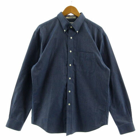 【中古】エルエルビーン L.L.BEAN リンクルフリー WRINKLE FREE 形態安定 クラシック オックスフォード クロス シャツ ボタンダウン 長袖 256513 コットン ブルー 青 151/2-35 メンズ 【ベクトル 古着】 231129