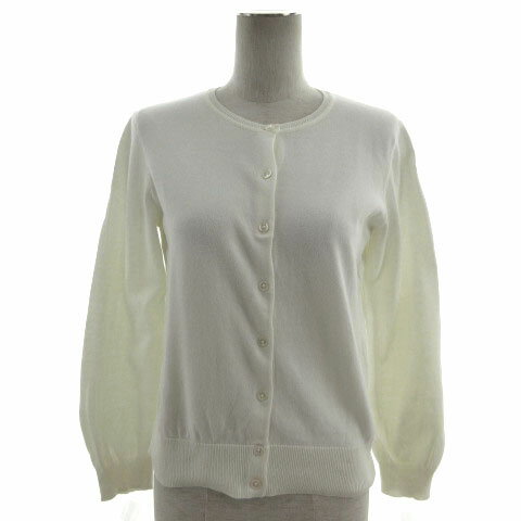 【中古】フレームワーク Framework カーディガン ニット 丸首 長袖 コットン アイボリー レディース 【ベクトル 古着】 240107