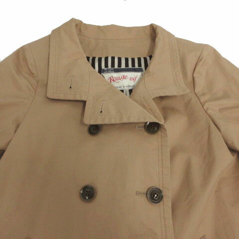 【中古】ルージュヴィフ Rouge vif コート トレンチ ダブル コットン ブラウン 茶 36 レディース 【ベクトル 古着】 240116