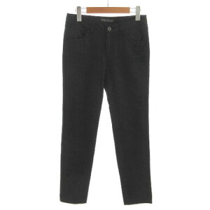 【中古】イヴォン イネド ヌーヴェルヴァーグ YVON N.vague パンツ スリム 起毛 切替え 日本製 ウール混 グレー 38 レディース 【ベクトル 古着】 240223