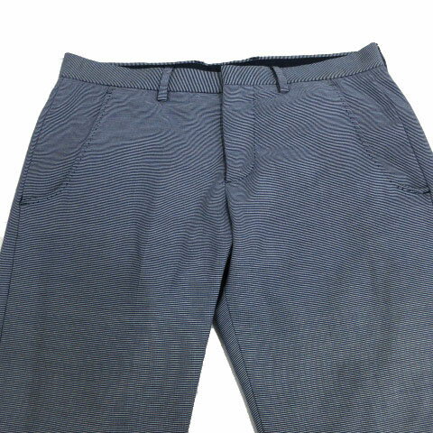 【中古】ザラマン ZARA MAN パンツ テーパード ボーダー ネイビー 紺 水色 ブルー 青 38 メンズ 【ベクトル 古着】 240811