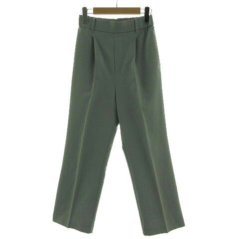 【中古】グローバルワーク GLOBAL WORK パンツ ストレート タック ウエストゴム グリーン系 グレーグリーン M レディース 【ベクトル 古着】 240309 auc-vector-19698127 ブランド古着の買取販売ベクトル パッケージ画像