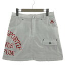 【中古】ルコックスポルティフ le coq sportif GOLF COLLECTION スカート 台形 ひざ丈 ロゴ刺繍 ロゴプリント ホワイト 白 レッド 赤 11 レディース 【ベクトル 古着】 240602(4)