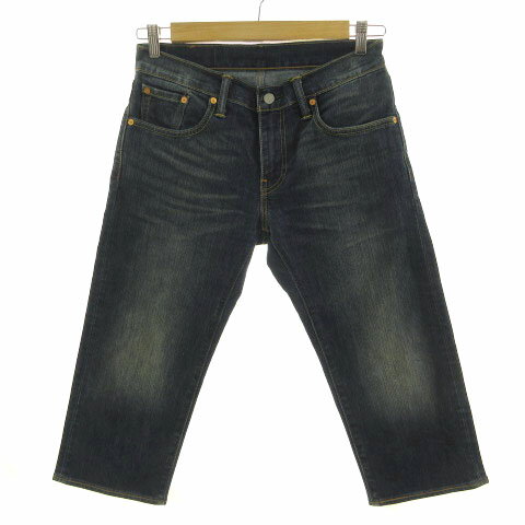 【中古】リーバイス Levi's 502 ジーンズ デニム クロップド丈 ユーズド加工 ジップフライ コットン混 ブルー 青 30 メンズ 【ベクトル 古着】 240329