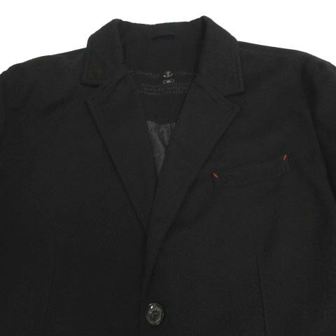 【中古】ボンジョバネ BON GIOVANE ジャケット テーラードカラー シングル 2B 起毛 コットン混 ブラック 黒 L メンズ 【ベクトル 古着】 240426