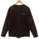 【中古】チャンピオン CHAMPION Tシャツ 長袖 ロンT ロゴ刺繍 速乾 ブラウン 茶 O メンズ 【ベクトル 古着】 240502