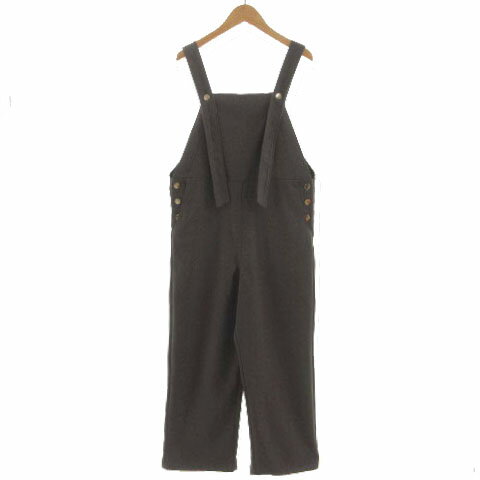 【中古】ジュメロ JUMELLE サロペット オールインワン 起毛 ブラウン系 グレーブラウン S レディース 【ベクトル 古着】 240519