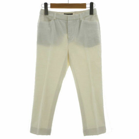 【中古】23区 オンワード樫山 パンツ スリム ストレッチ 日本製 コットン混 総柄 アイボリー 30 レディース 【ベクトル 古着】 240529