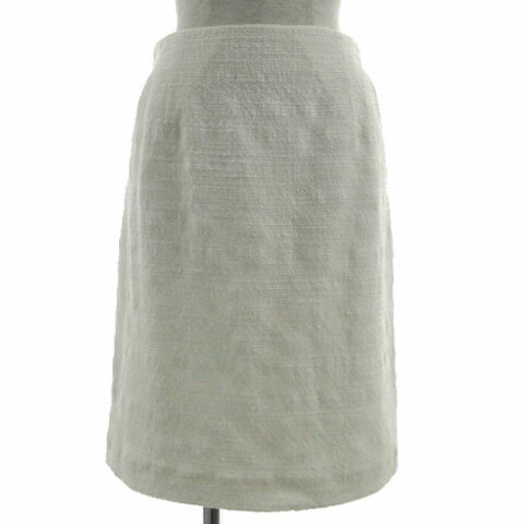 【中古】ボールジー BALLSEY トゥモローランド スカート 11-05-32-05352 台形 ミディ丈 日本製 コットン混 ツイード オフ白 38 レディース 【ベクトル 古着】 240614(4)