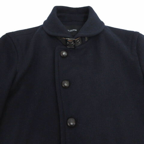 【中古】ナノユニバース nano universe シングルメルトンコート NUC54CT0619MC ショールカラー 中綿入り 起毛 ウール混 ネイビー 紺 S メンズ 【ベクトル 古着】 240616