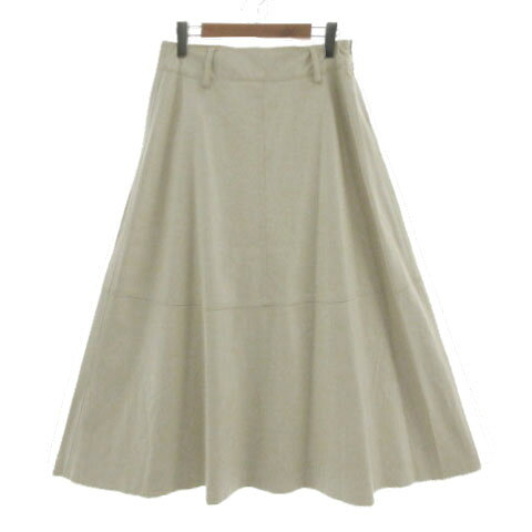 【中古】ザラ ZARA スカート フレア ロング丈 フェイクレザー ベージュ M レディース 【ベクトル 古着】 240621