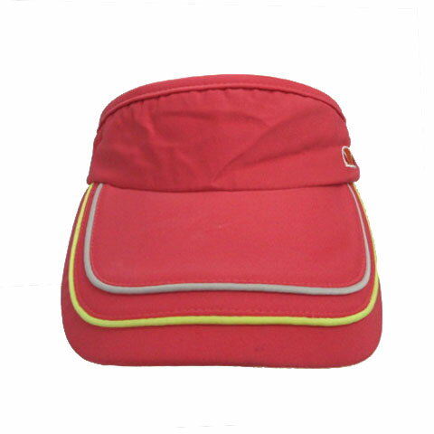 【中古】エレッセ ellesse サンバイザー 帽子 ロゴワッペン ライン ピンク系 グレ...