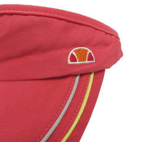 【中古】エレッセ ellesse サンバイザー 帽子 ロゴワッペン ライン ピンク系 グレ...