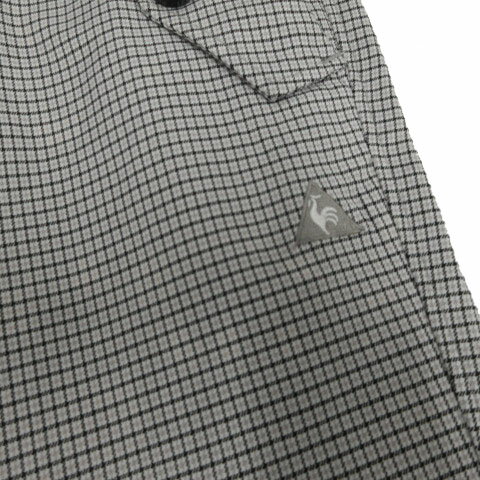 【中古】ルコックスポルティフ le coq sportif GOLF Collection パンツ QG8362 ロゴ刺繍 ストレッチ コットン混 チェック グレー ブラック 黒 ホワイト 白 85 メンズ 【ベクトル 古着】 240819