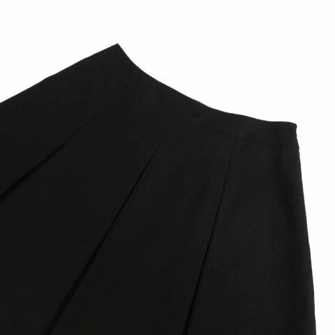 【中古】クイーンズコート QUEENS COURT スカート タック フレア ミディ丈 ブラック 黒 2 レディース 【ベクトル 古着】 240929