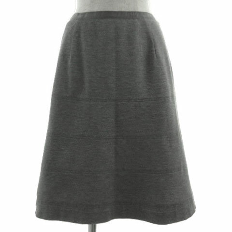 【中古】ジェイプレス J.PRESS スカート 台形 ミディ丈 ステッチボーダー グレー M レディース 【ベクトル 古着】 241120