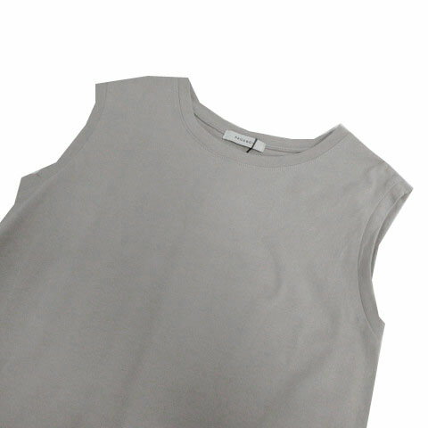 【中古】ページボーイ PAGE BOY ワンピース 丸首 ノースリーブ ロング丈 裾スリット グレー系 F レディース 【ベクトル 古着】 250421