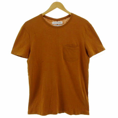 【中古】ザラ ZARA SLUB COLLECTION Tシャツ 胸ポケ ポケT 半袖 コットン ブラウン系 茶系 S メンズ 【ベクトル 古着】 250131
