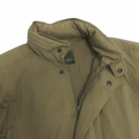 【中古】ザ スコッチ ハウス The Scotch House ジャケット スタンドカラー フード ジップアップ 裾ドローコード コットン混 カーキ系 カーキブラウン M メンズ 【ベクトル 古着】 241123