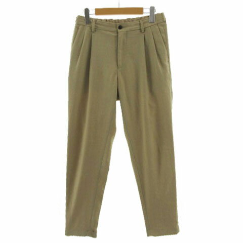 【中古】グリーンレーベルリラクシング ユナイテッドアローズ green label relaxing CM ドライポリツイル 2P ユーティリティー パンツ <機能性生地 / 吸水速乾> 3214-155-2808 テーパード ツータック ウエストゴム ストレッチ ベージュ S メンズ 【ベクトル 古着】 250506