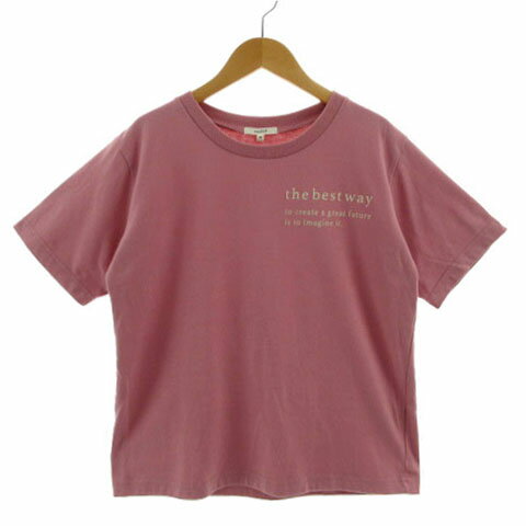 乐天商城 - 【中古】スタディオクリップ Studio Clip Tシャツ TS196036-1 丸首 プリント 半袖 コットン混 ピンク系 M レディース 【ベクトル 古着】 250705