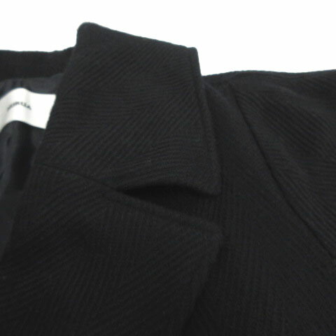 【中古】ムルーア MURUA ヘリンボーンダブルコート 012060000201-01 オーバーサイズシルエット リボンベルト ブラック 黒 F レディース 【ベクトル 古着】 250108